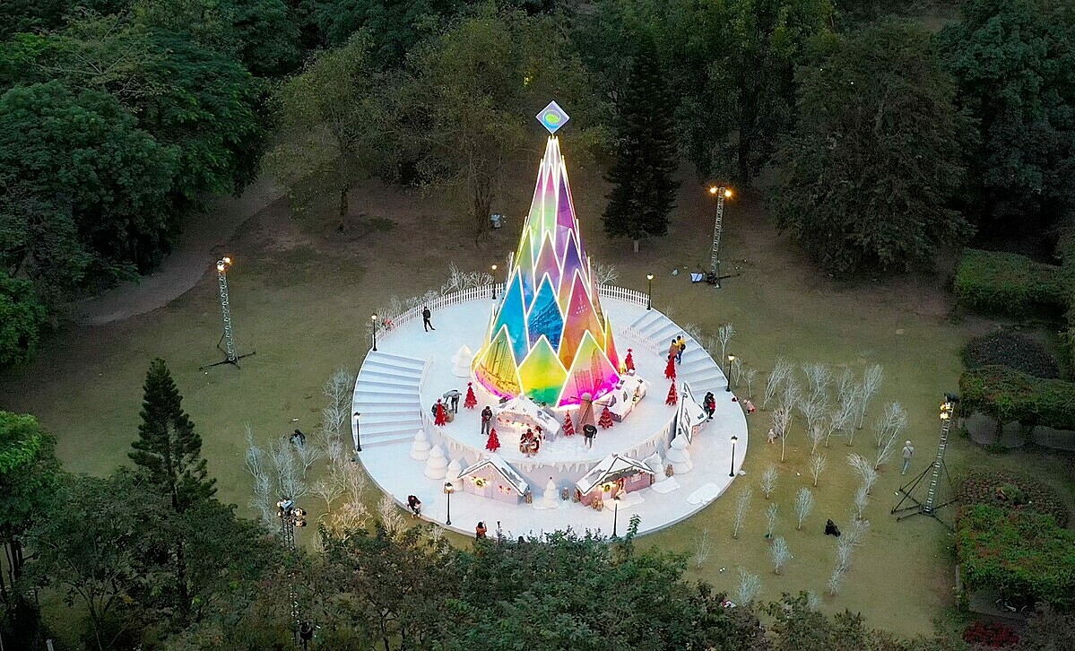 Búp măng tre Noel cao 20 mét tại Hà Nội