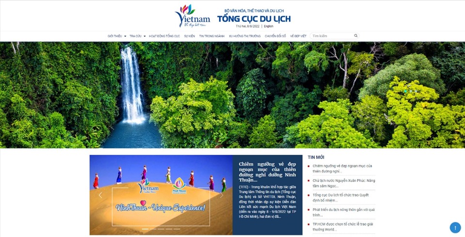 Tổng cục Du lịch ra mắt giao diện mới Trang thông tin điện tử