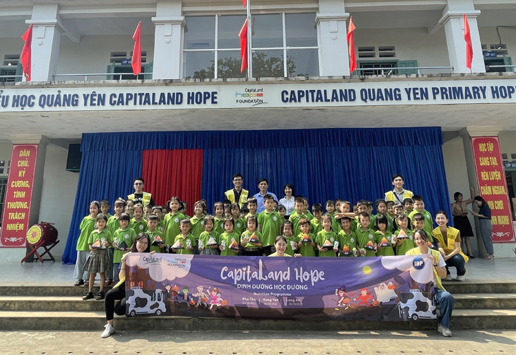 CapitaLand Development đóng góp hơn 2,8 tỷ đồng hỗ trợ dinh dưỡng học đường và nâng cấp công trình vệ sinh cho 3000 học sinh tại Việt Nam