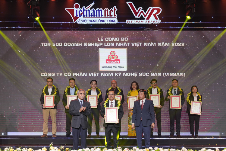 Vissan nhận danh hiệu Top 500 Doanh Nghiệp Lớn Nhất Việt Nam Năm 2022