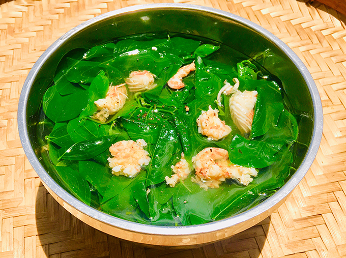 Canh rau ngót nấu tôm