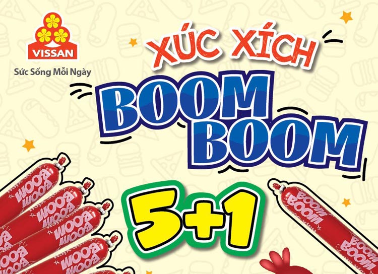 Vissan giới thiệu sản phẩm mới Xúc xích tiệt trùng Boom Boom 5+1
